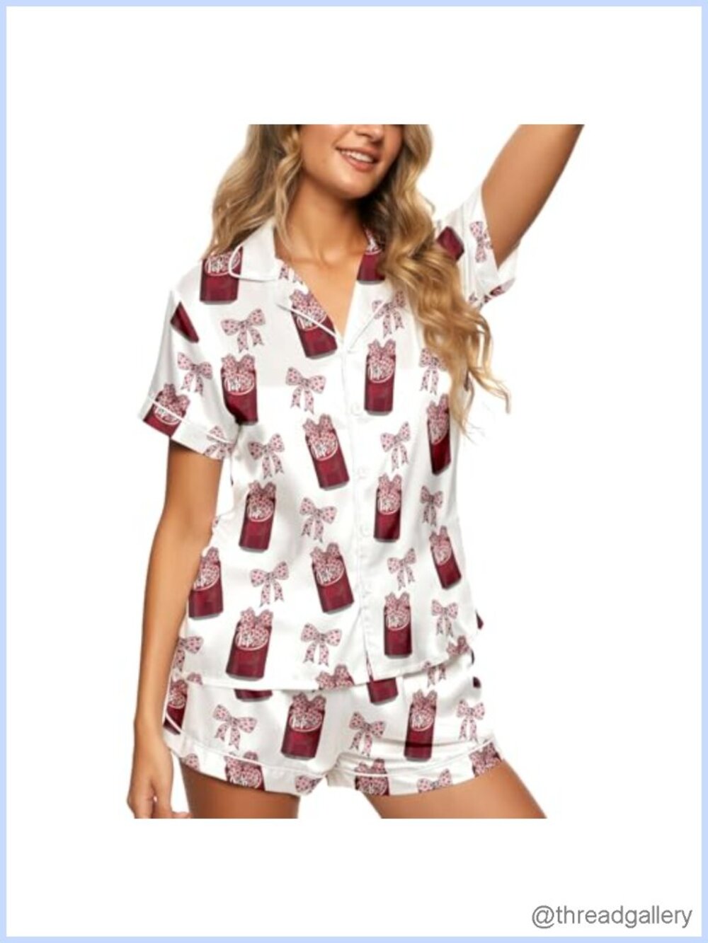 Silky Satin Pajama Set Lightweight Short Sleepwear for Women